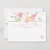 PixDezines Blushing Suetpea(ユダヤ教の)バル・ミツバーありがとう✡ 出欠カード (裏面)