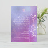 PixDezines B'Nei（ユダヤ教の）バル・ミツバー、ブルーグラデーション 招待状 (スタンド正面)