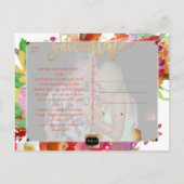 PixDezines Bohoフローラ水彩画救日付 案内ポストカード (裏面)