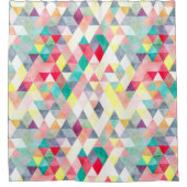 PixDezines Boho水彩幾何学模様 シャワーカーテン (正面)