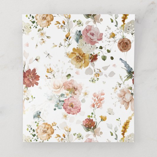 PixDezines Boho秋ガーデンフラワーズモノグラムプレイス プレイスカード (内部開封)