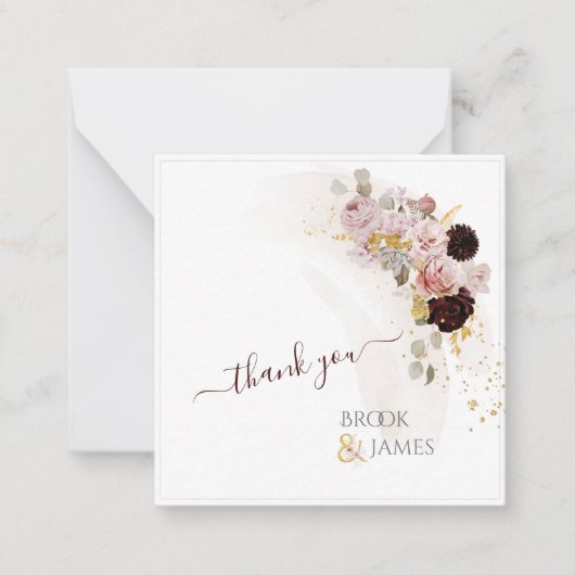 PixDezines Boho秋素朴花ノートカード ノートカード (正面)