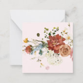 PixDezines Boho素朴秋ガーデンフラワー ノートカード (裏面)