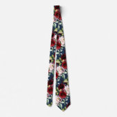 PixDezines Boho赤面ブルゴーニュ水彩花 ネクタイ (裏面)