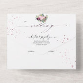 PixDezines Boho Burgundy Pink牡丹 オールインワン招待状 (裏面)