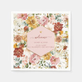 PixDezines Boho H2秋ガーデンフラワーナプキンス スタンダードカクテルナプキン (正面)