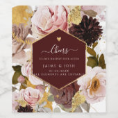 PixDezines Boho H2秋ガーデンフラワーナプキンズWi ワインラベル (シングルラベル)