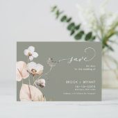 PixDezines Boho H2 ワイルドフラワーズ セージ セーブザデート (スタンド正面)