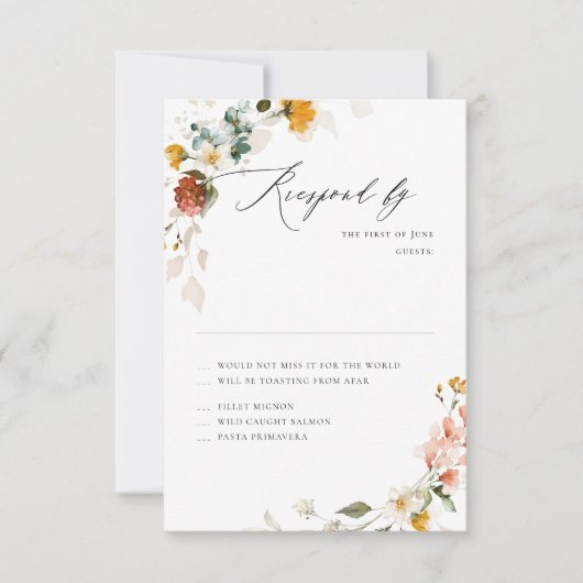 PixDezines Boho H2 秋の庭の花 RSVP (正面)