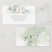PixDezines Book Request, Water color Eucalyptus Pl プレイスカード (正面/裏面)