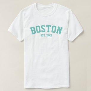 PixDezines BOSTON/DIY文字+カラー/カプリブルー Tシャツ
