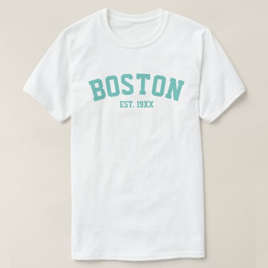 PixDezines BOSTON/DIY文字+カラー/カプリブルー Tシャツ (デザイン正面)