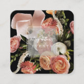 PixDezines Botanical Fresh Flowers Ranunculus スクエア名刺 (正面)