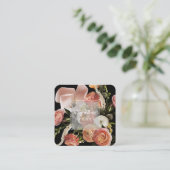 PixDezines Botanical Fresh Flowers Ranunculus スクエア名刺 (スタンド正面)