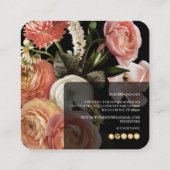 PixDezines Botanical Fresh Flowers Ranunculus スクエア名刺 (裏面)