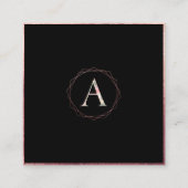 PixDezines BOTANICAL MONOGRAM/フェイクバラ金ゴールド スクエア名刺 (正面)