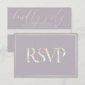 PixDezines Botanical RSVP|DIY 背景淡スレート 出欠カード (正面/裏面)