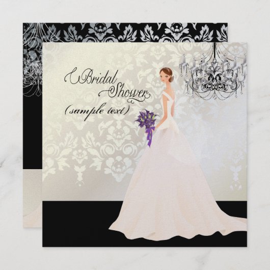 PixDezines Bride 2 B+purpleカラ 招待状 (正面/裏面)