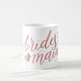PixDezines Bridesmaid/バラフェイク金ゴールド/スクリプモダント コーヒーマグカップ