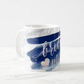 PixDezines Bridesmaid|大理石赤面ピンクスクリプト コーヒーマグカップ (正面左)