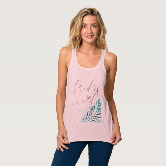 PixDezines Bridesmaid Greenery タンクトップ (正面フル)