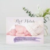 PixDezines brit milah/photo frame+stars/diyカラー 招待状 (スタンド正面)