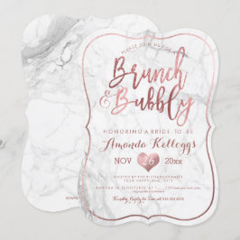 PixDezines Brunch Bubbly/フェイクバラ金ゴールド大理石 招待状