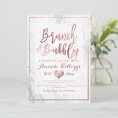 PixDezines Brunch Bubbly/フェイクバラ金ゴールド大理石 招待状 (スタンド正面)