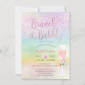 PixDezines Brunch Bubbly/Cotton Candy紙吹雪 招待状 (正面)