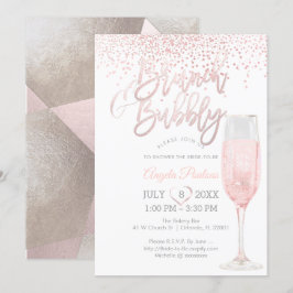 PixDezines Brunch Bubbly/Pink+シルバー紙吹雪 招待状