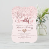 PixDezines Brunch N Bubbly/バラ金ゴールド紙吹雪 招待状 (スタンド正面)