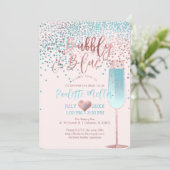 PixDezines Brunch N Bubbly/バラ金ゴールド/青紙吹雪 招待状 (スタンド正面)