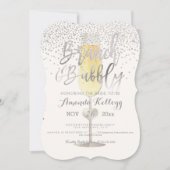 PixDezines Brunch N Bubbly/Silver紙吹雪 招待状 (正面)