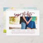 PixDezines Burgundyブラシモダンスクリプト 案内ポストカード (正面/裏面)