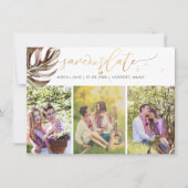 PixDezines Burgundyモンステラフェイク金ゴールド セーブザデート (正面)