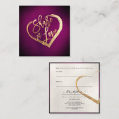 PixDezines Burgundy金ゴールド共有ザ・ラブ スクエア名刺 (正面/裏面)