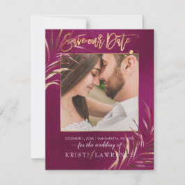 PixDezines Burgundy Palm/Photo 救 our date セーブザデート