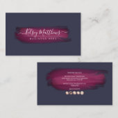 PixDezines Burgundy Sangria水彩ブラシ 名刺 (正面/裏面)