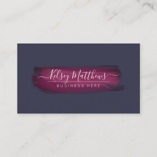 PixDezines Burgundy Sangria水彩ブラシ 名刺 (正面)