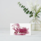 PixDezines Burgundy Watercolor Reward Card 名刺 (スタンド正面)