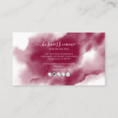 PixDezines Burgundy Watercolor Reward Card 名刺 (裏面)