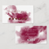 PixDezines Burgundy Watercolor Reward Card 名刺 (正面/裏面)