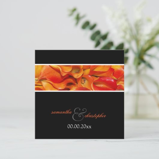 PixDezines BURNED ORANGE CALLA LILY招待状 招待状 (スタンド正面)