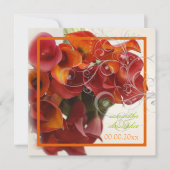 PixDezines BURNED ORANGE CALLA LILY BOUQUET(PixDez 招待状 (正面)