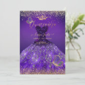 PixDezines Butterfiesキンセアニェラ、濃い紫 招待状 (スタンド正面)