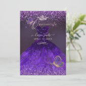 PixDezines Butterflies Quinceanera, Ultra Violet 招待状 (スタンド正面)