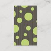 PixDezines Celery水玉模様とピンストライプ 名刺 (裏面)