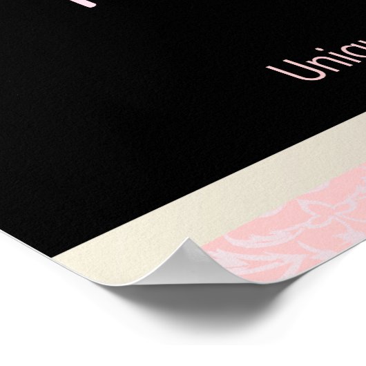 PixDezines Celine Damask, Roseartz + Pink ポスター (角)