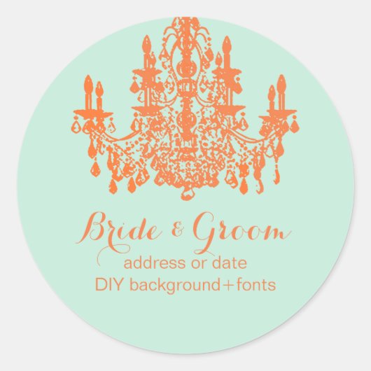 PixDezines celosiaオレンジシャンデリア ラウンドシール (正面)