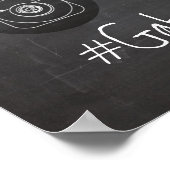 PixDezines Chalkboardソーシャルメディアのハッシュタグ ポスター (角)